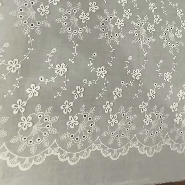 نسيج عصي الدانتيل القطني المطرز