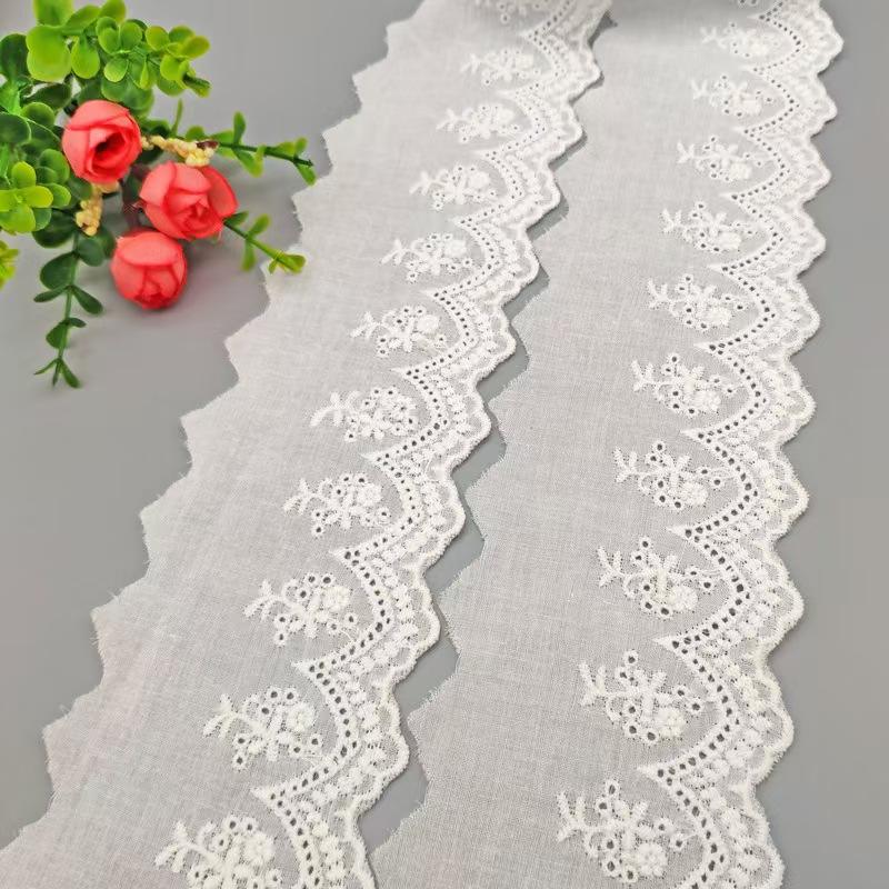 T/C Cotton Lace Transming Embroidery Cotton Lace Trim Flower T/C Eyelet Lace Chrimming